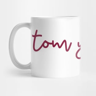 tom yum - maroon red - with sketch Mug